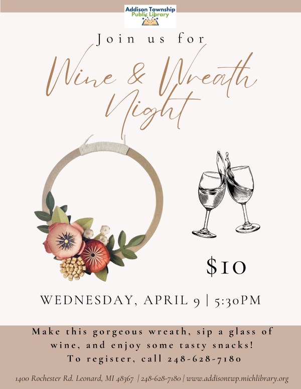Wine and Wreath Night Flyer 2025