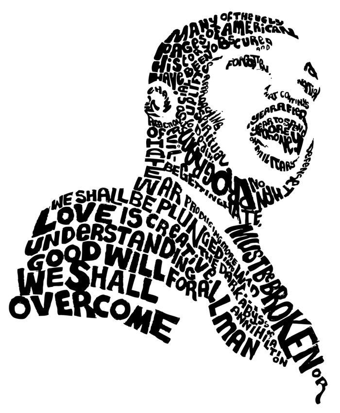 martin luther king clipart black and white