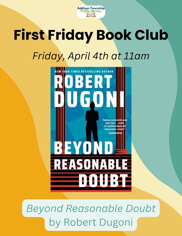 First Friday Book Club April 2025 Flyer