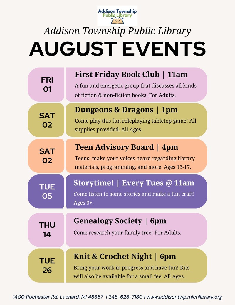 August 2025 Events