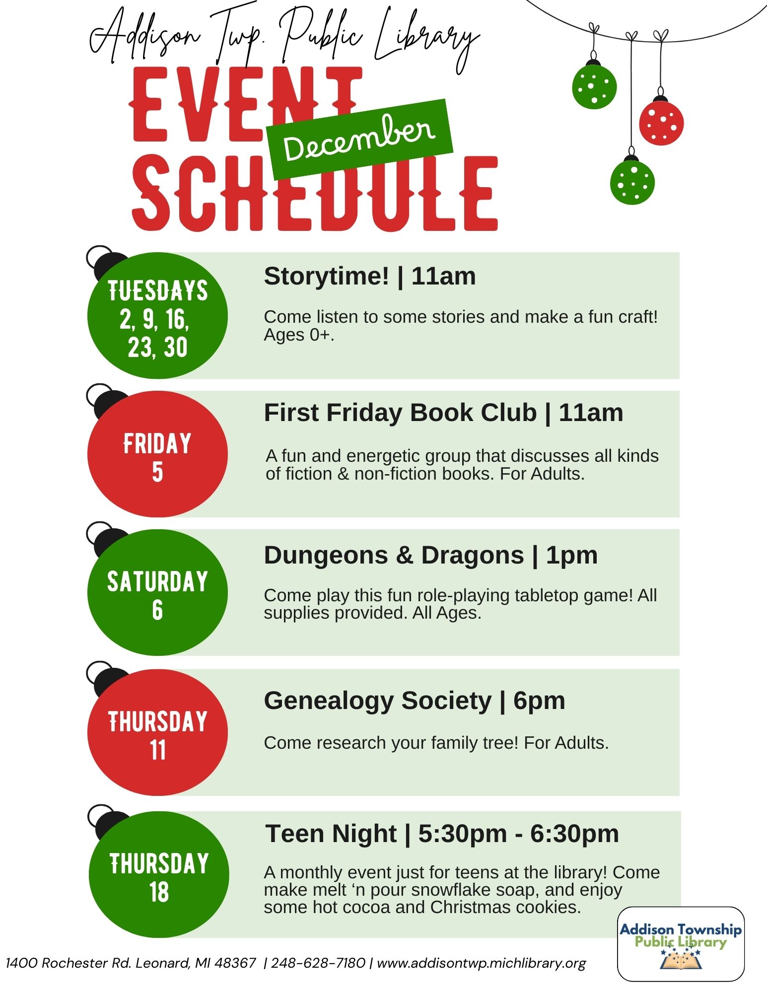 December 2025 Events