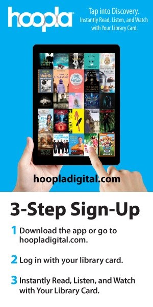 Promotional poster for hoopla Digital